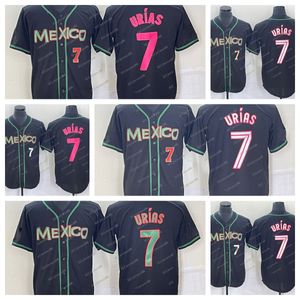 Camisa de beisebol do México 2023 Julio 7 # Urias Jersey Randy Arozarena Rowdy Tellez Jojo Romero Alex Verdugo Alejandro Kirk All Star Camisa de beisebol número rosa # 7