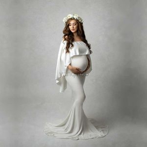 Moderskapsklänningar 2019 Maternity Photography Cape and Dress Set Graviditet Foto Foto Long Dress Montering Stretchy Gravid Long Dress HKD230808