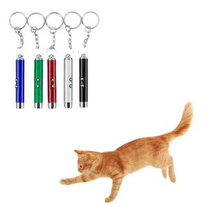 Mini Cat Red Laser Pointer Pen Key Chain Funny LED Light Toys Keychain Pen Keyring For Cats Training Spela Toy DH0185 THE