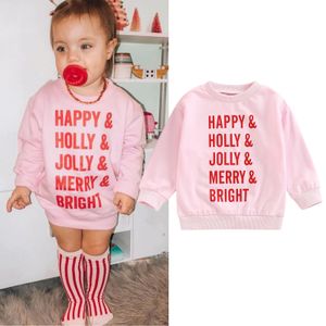 T shirts FOCUSNORM Infant Kids Girls Boys Autumn Sweatshirt T Shirts 0 5Y Christmas Letter Printed Manga Longa Pullover Outwear 230808