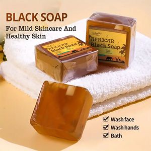 Black Soap Facial Lightening African Soap For Black Skin Magic Anti Taches Face Bath Whitening Nourish Clean Acne Treatment