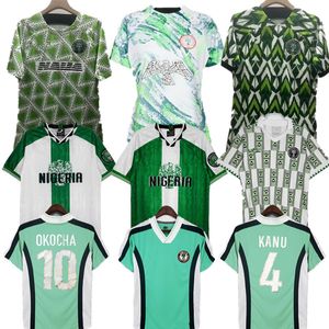 23 24 Camisa de futebol da Nigéria Home maillot de foot Nigeriano #10 1994 96 98 OKOCHA Finidi Okocha Kanu Amokachi Nwogu Ikpeba Yekini IHEANACHO IWOBI IGHALO Uniforme de futebol