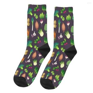 Men's Socks Farmers Market Happy Vintage Vegetables Food Street Style Novelty Crew Sock Gift Pattern Printed
