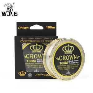 Linia warta W.P.E Crown 100m 0,20 mm-0,60 mm Fluorocarbon Coel 10 kg-41 kg linia wędkarska Włókno z włókna węglowego 230807