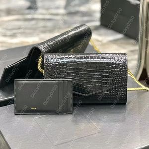 Geldbörsen Designer-Tasche für Damen, Kartenhalter, lange Geldbörse mit Kette, Organizer, Sling-Geldbörse, Umhängetasche, Alligator-Ledertasche, dicky0750b, Umschlag, Luxus-Schultertasche