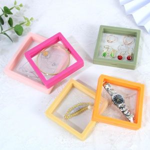 Jewelry Pouches 10-Pieces Suspended Display Holder Coin Storage Stand 3D Floating Case Box Organizers Frame