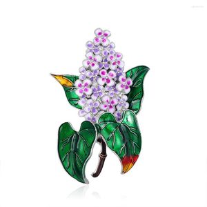 Brosches Emalj Lilac Flower Beauty Spring Clove Weddings Banquet Party Office Brosch Pins Coat Accessories