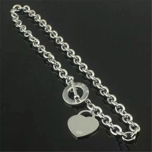 Pendant Designer Sterling Sier Heart Bangle Necklaces Add Set Shape Original Fashion Classic Bracelet Women Sekb