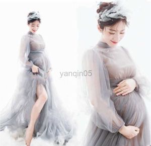 Moderskapsklänningar sexiga långa moderskapsfotografer rekvisita klänningar tyllperspektiv graviditet klänning mesh maxi klänning för gravida kvinnor fotografering hkd230808