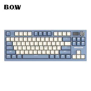 BOW Kabellose mechanische Gaming-Tastatur, Hot-Swap-RGB-Bluetooth-Tastatur, wiederaufladbare kabelgebundene Tastatur mit Multifunktionsknöpfen HKD230808