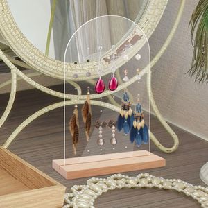 Jewelry Boxes 2Pcs Acrylic Stand For Earrings Ear Studs Show Plastic Display Rack Metal Organizer Holder Necklaces 230808