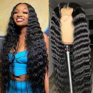 Missanna 16-32 Polegada 13x6 Loose Deep Wave Lace Front Wig 250 Density Closure 4x4 5x5 6x6 Remy Brasileiro Cabelo Humano