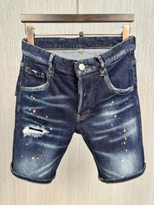 Men's Jeans 2023 Men Simple Embroidery Scratch Hole Shorts Fashion Short Stretch D15-1#