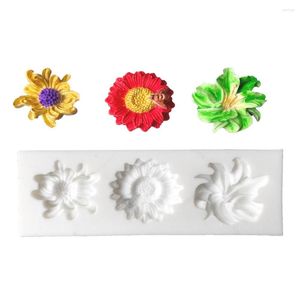 Backformen, Sonnenblumen-Rosen-Blumen-Form, Silikonform, DIY, Fondant, Kuchen, Schokolade, kleine Spitze, Dekorationsutensilien