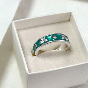 Anelli a grappolo Anello a farfalla verde color argento 925 per donna Fine Jewelry Finger regolabile aperto regalo di compleanno per feste vintage