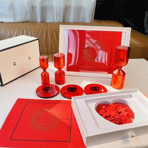 CHANNEL COCO Sanduhr-Puzzle-Set, Untersetzer für Glastassen, kreative Dekorationen, Geschenkbox zum Sammeln