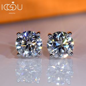 STUD IOGOU LUXURY 11MM 5CT REAL BIG DIAMOND EARRING for Women Classic 925 Sterling Silver Jewelry Certificate 230807