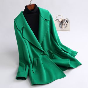 0C44m875 Chinoiserie Top Quality Women's Large Coat Others Apparel Autumn and Winter Double Faced Cashmere Coat Medium Length