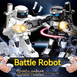 ElectricRC Animals 777615 RC 24g Somatosensory Remote Control Boxing Robot Double Outdoor Competitive Fighting Intelligent Model Toy Gift 230807