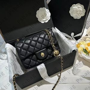 Women shoulder bag crossbody chain bags handbag fashion luxury top quality genuine leather mini girl shopping bag purse with gold ball with box wxz-230807-130