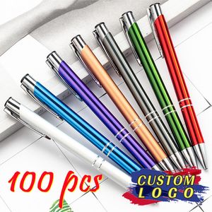 Ballpoint Pens 100pclot Pen Advertising for Custom 100pcs Hurtowa firma Business Blue Black Ink 230807