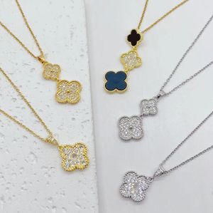 5Style varumärkesdesigner för kvinnor fashionabla nya fyrbladklöver guldpläterade hängsmycken smycken