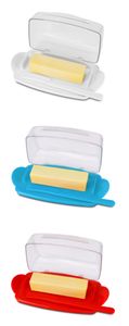 Butter Dish with Countertop Lid, Durable Plastic Butter Container with Spreader Knife, Cute Handle and Flip Lid Design for Easy Access, Non-Slip Two Pcs-14