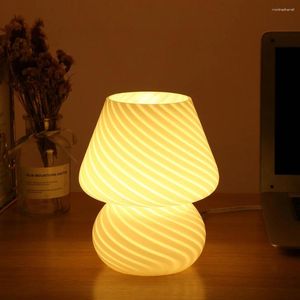 Lampy stołowe szkło do wystroju pokoju LED E27 USB AU CN UK UK UK PLIP SOUT / Striped 3 Colours Dimmable Vintage Night Light