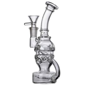 Skull Glass Water Bongs Recycler Dab Rigs Hookahs Shisha Smoke Glass Pipe Oil med 14 mm fog