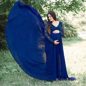 Maternity Dresses Pregnancy Dress Photo Shoot Maternity Dresses for Baby Showers Full Sleeve Maternity Gown Photography HKD230808