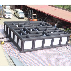 wholesale free ship outdoor 8x8x2m customized inflatable maze laser tag game for sale