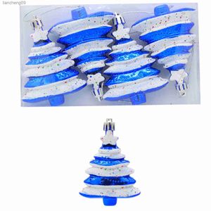 Christmas Hanging Ornaments 3D Tree-Shaped Electroplated Rustic Tree Decors for Xmas Tree Decor L230620