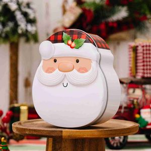 Juldekorativ artikel Santa Mailbox Metal Presentlåda Candy Container Gift Holder and Ornament Food Prep Containers återanvändbara L230620