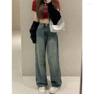 Womens Jeans Vintage Wide Leg Cargo Women 2023 Autumn High Waist Bagge Pants Woman Streetwear Loose Denim Trousers Female