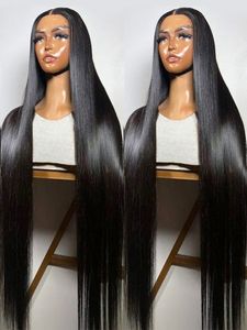 Synthetic Wigs Glueless Wig Human Hair Ready To Wear 13x4 Straight Lace Front Natural Hairline Preplucked 40 Inch 13x6 Hd Frontal 230807