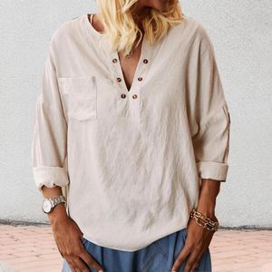 Women's Blouses Cotton Linen Womens Blouse Shirt White Summer Shirts Holiday Loose Short Sleeve Casual Tops And Lady Blusas