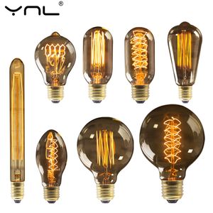 Inne domowe ogród retro edison bulb E27 220V 40W ST64 G80 G95 G125 AMPOULE VINTAGE INCOUNDESSE LAMPE LIGHT DOKACJA 230807