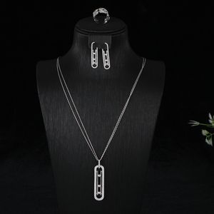 Hänge halsband lyxiga geometri länk stapelbar hänge lång tröja halsband full kubisk zirkon mode charm kvinnor fest smycken gåva d1466 230808