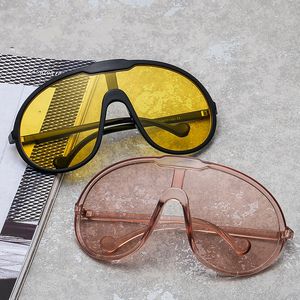 Okulary przeciwsłoneczne zintegrowane połączone letnie duże soczewki HD Shades Y2K vintage okrągłe okulary słoneczne okulary ochronne UV 230808