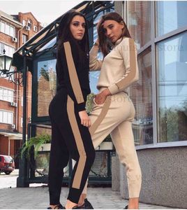 Kadın Trailtsuits Sıradan Moda Sonbahar Bahar Uzun Kollu İki Parçalı Jogger Set Bayanlar Sonbahar Trailsuit Sweat Suits Siyah Plus Boyut T230808