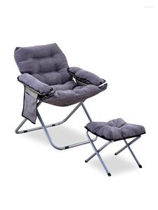 Klappbarer Lazy-Schlafsofa-Stuhl für den Außenbereich mit Armlehnen und Fußhocker – bequemer Boden-Couch-Lounge-Liegestuhl für den Innenbereich zum Camping und Entspannen