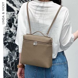 Borse da scuola Zaino da donna di lusso Trend Borsa multifunzione retrò in vera pelle di alta qualità con mini tracolla in coccodrillo