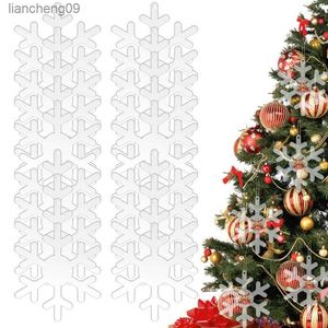 Klare Acryl-Weihnachtsschneeflocken-Dekoration Klare Acryl-Schneeflockendekorationen Weihnachtsbaum Weihnachtsbaum-Hängeornamente L230620