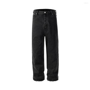 Jeans da uomo Harajuku lavati vintage a gamba larga larghi per uomo e donna pantaloni in denim oversize casual streetwear dritti
