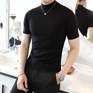 Camisolas Masculinas Plus Size 5XL-M Outono Inverno Novas Camisolas Casuais de Manga Curta para Roupas Masculinas 2023 Slim Fit Tricot Pullovers Pull Homme Sale J230808