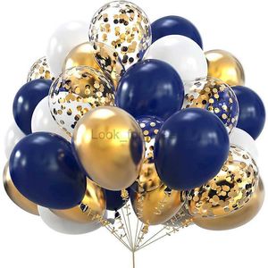 20st 12inch Navy Blue Gold Confetti Metallic Balloons Happy Birthday Party Decorations Adult Kids Baby Shower Wedding Supplies HKD230808