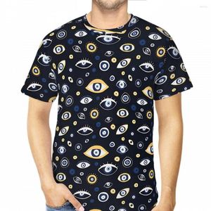 Camisetas Masculinas Evil Eye Sem Costura Estampa 3D Poliéster Camiseta Masculina Manga Curta Camiseta Harajuku Streetwear Tops