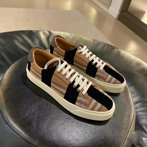 Burberry Mode im Freien flache Loafer Größe 35-46 Absatz Walking Herren Sommer atmungsaktive Canvas-Trainer Tartan gestreifter Sneaker Luxus-Designer Damen-Freizeitschuh