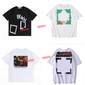 T-Shirts von Herren-T-Shirts Offs Weiß unregelmäßiger Pfeilfinger Sommer Finger Lose Casual Short Sleeve T-Shirt für Männer und Frauen gedrucktem Buchstaben X auf der Rückdruckleistung