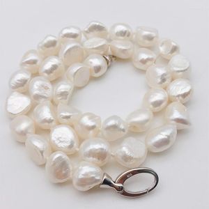 Kedjor Partihandel 10-12mm Strand 925 Sterling Silver Clasp White Natural Real Barock Freshwater Pearl Necklace